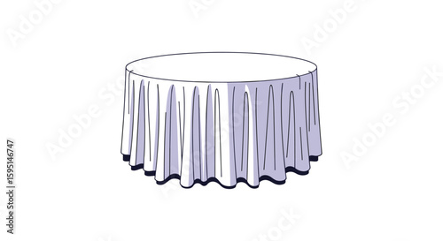 Elegant round tablecloth with detailed draping providing a sophisticated ambiance for any special event