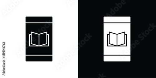 Ebook icon vector, solid illustration, pictogram set.