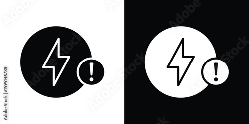 Electric Problem icon vector, solid illustration, pictogram set.