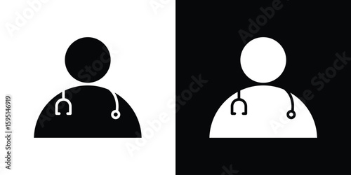 Doctor icon vector, solid illustration, pictogram set.