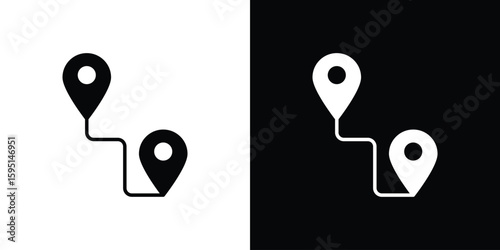 Distance icon vector, solid illustration, pictogram set.