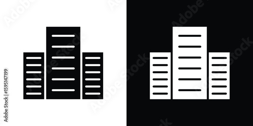 Data center icon vector, solid illustration, pictogram set.