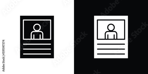 Criminal record icon vector, solid illustration, pictogram set.