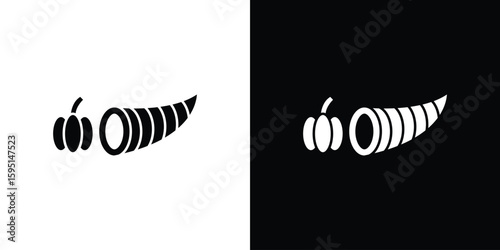 Cornucopia icon vector, solid illustration, pictogram set.