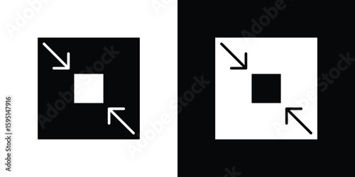 Compact size icon vector, solid illustration, pictogram set.