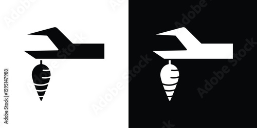 Cocoon icon vector, solid illustration, pictogram set.