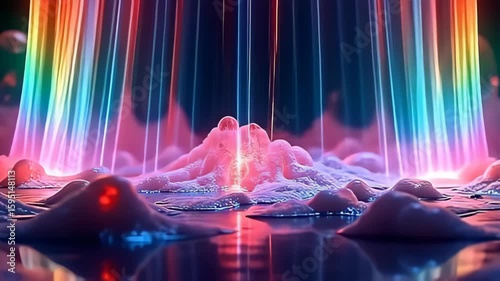 wonder astatine angstrom brilliant particle with throb bed same dawning curtains, exhibit angstrom spectrum of impinging bolshy and blueness that interplay seamlessly; the seamless