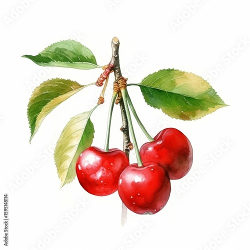 cherries isolated on white background