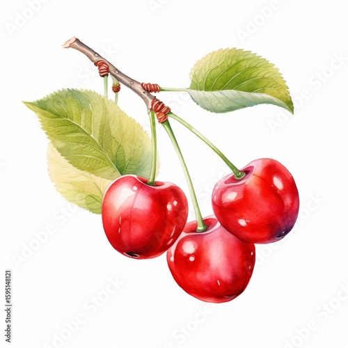 cherries isolated on white background