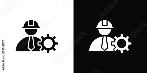 Civil Engineer icon vector, solid illustration, pictogram set.