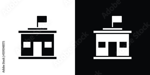 City hall icon vector, solid illustration, pictogram set.