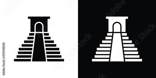 Chichen Itza icon vector, solid illustration, pictogram set.