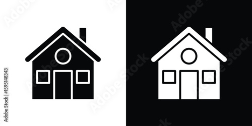Chalet icon vector, solid illustration, pictogram set.