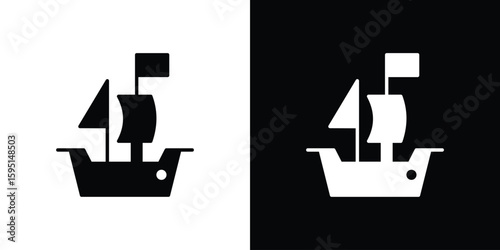 Caravel icon vector, solid illustration, pictogram set.