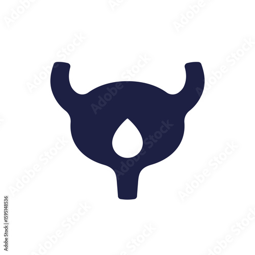 bladder icon, pictogram on white