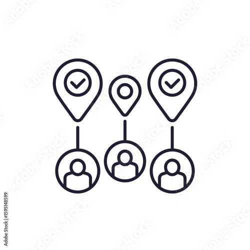 business relocation icon, relocate staff line design