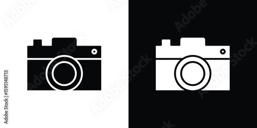 Camera icon elements. A modern flat and line icons set
