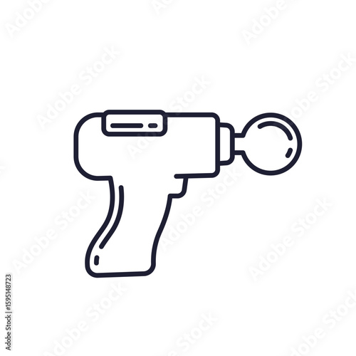 massage gun line icon, percussive massager on white