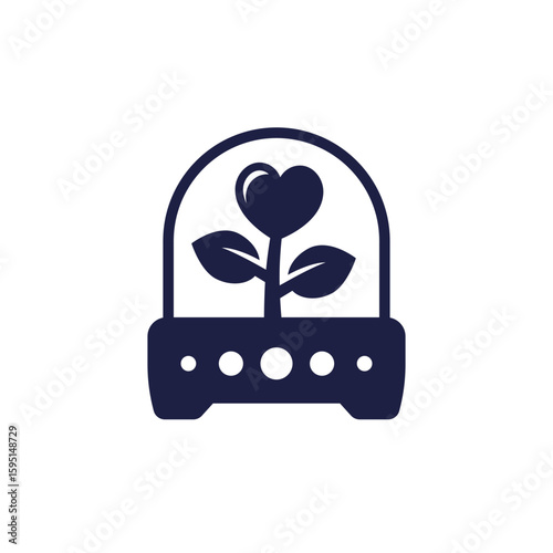incubator and heart icon, love and care concept