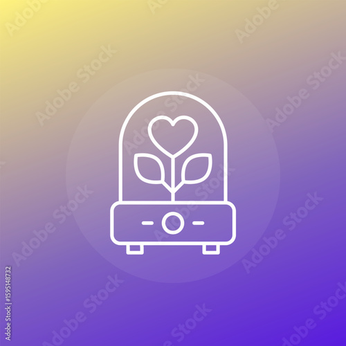 incubator and heart icon, love and care concept, line design