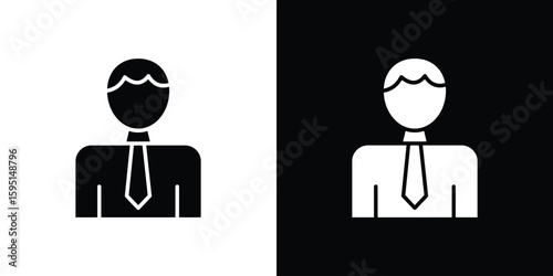 Businessman icon vector, solid illustration, pictogram set.