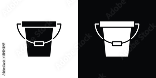 Bucket icon vector, solid illustration, pictogram set.