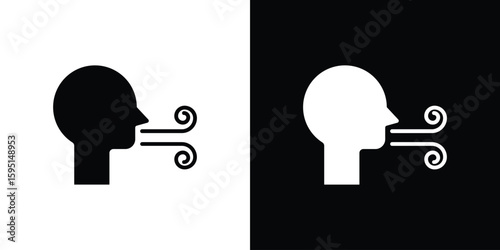 Breath icon vector, solid illustration, pictogram set.