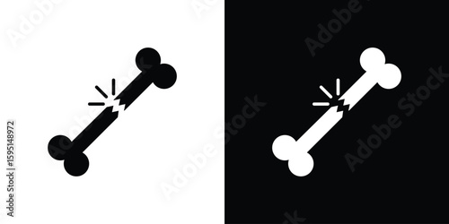 Broken bone icon vector, solid illustration, pictogram set.