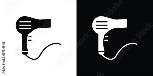 Blow dryer icon vector, solid illustration, pictogram set.