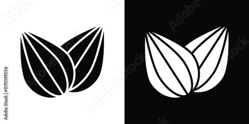 Almond icon vector, solid illustration, pictogram set.