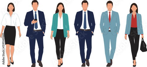 PrintBusiness professionals walking, corporate attire, formal wear, office people, business team, urban professionals, teamwork concept, modern workplace, city life