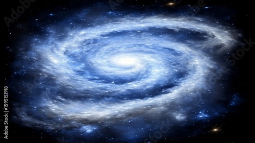Spiral galaxy swirling through the cosmos.