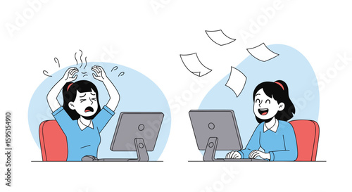 Comparing digital workflows from frustration to fulfillment and productivity success