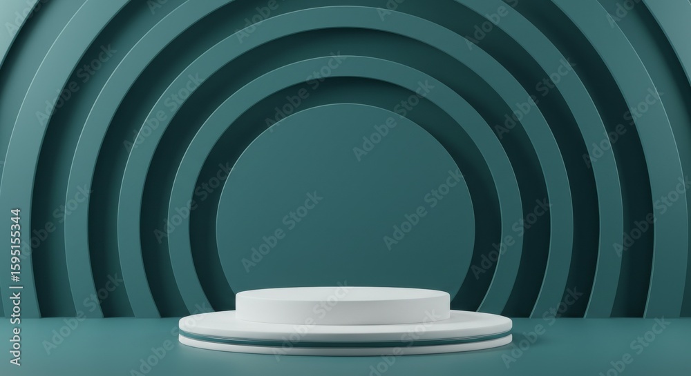 Obraz premium Display Podium with Round Background for Product Showcase