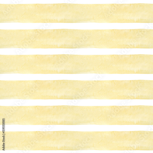 Yellow stripes background. Seamless watercolor pattern with hand drawn stripe, line for wallpapers, textile, bed linen prints, fabric texture prints
