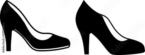 Black high heel vector, high heel art, high heels vector art design, Vector of high heels art, high heels isolated