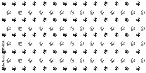 Paw icon set. Cat or dog paw icon silhouette vector illustration. paw on pattern