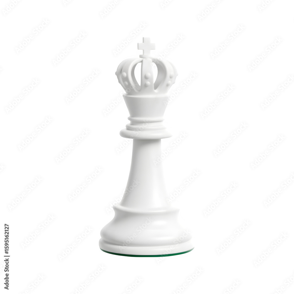 3d A classic white chess king piece with intricate detailing isolated on transparent background 3d A classic white chess king piece with intricate detailing isolated on transparent background