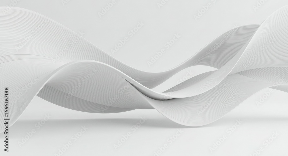 Obraz premium Abstract White Curves Flowing Gently for Modern Minimalist Design