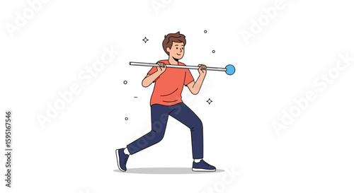 Energetic person practicing rhythmic gymnastics with a hoop demonstrating athleticism and grace