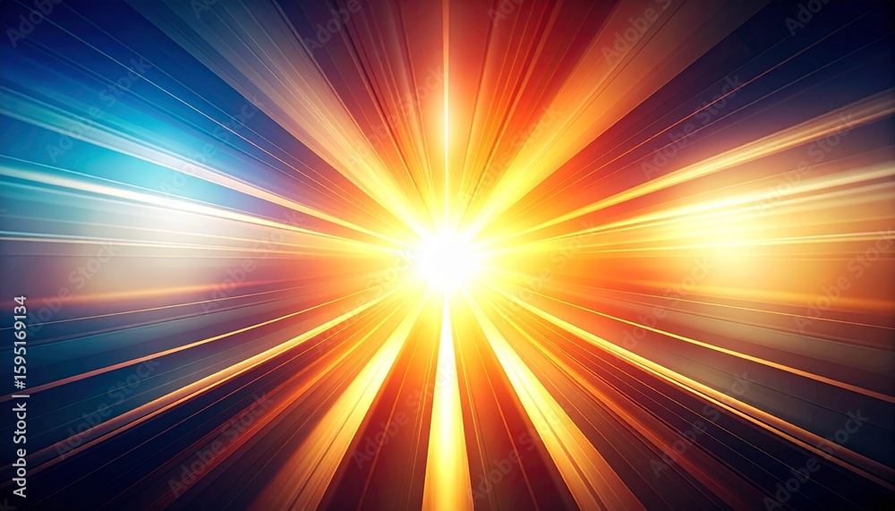 Fototapeta premium Abstract Radiating Light Burst with Diagonal Lines