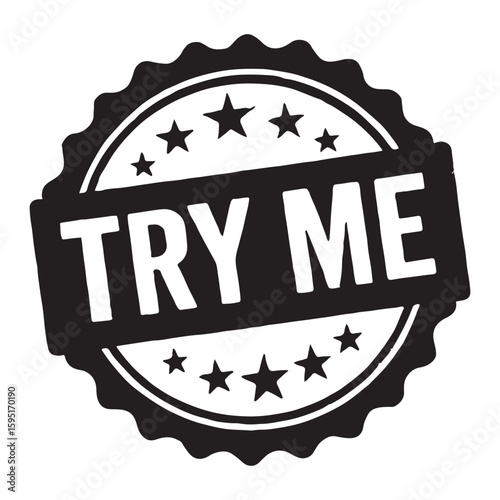 Modern Try Me Seal Graphic for Marketing.