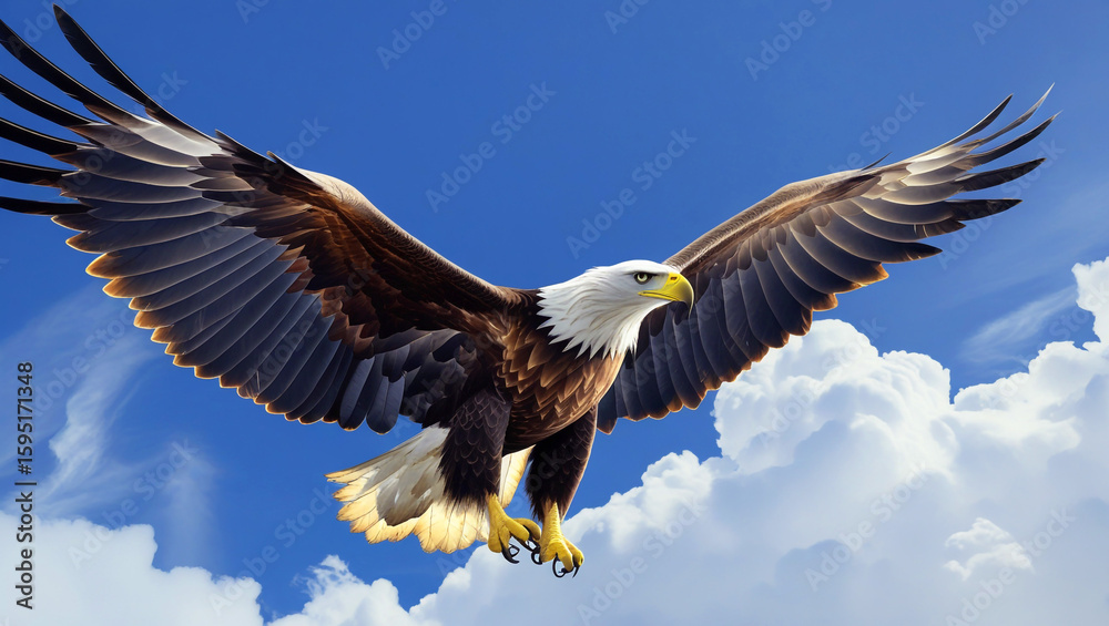 Fototapeta premium american bald eagle in flight