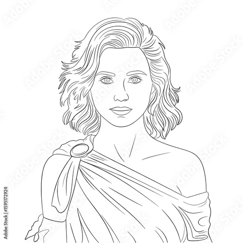 ‎A line art gym one shoulder  illustration of a coloring page
