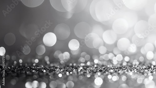 Black and white bokeh glitter background