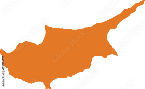 Cyprus map outline orange silhouette