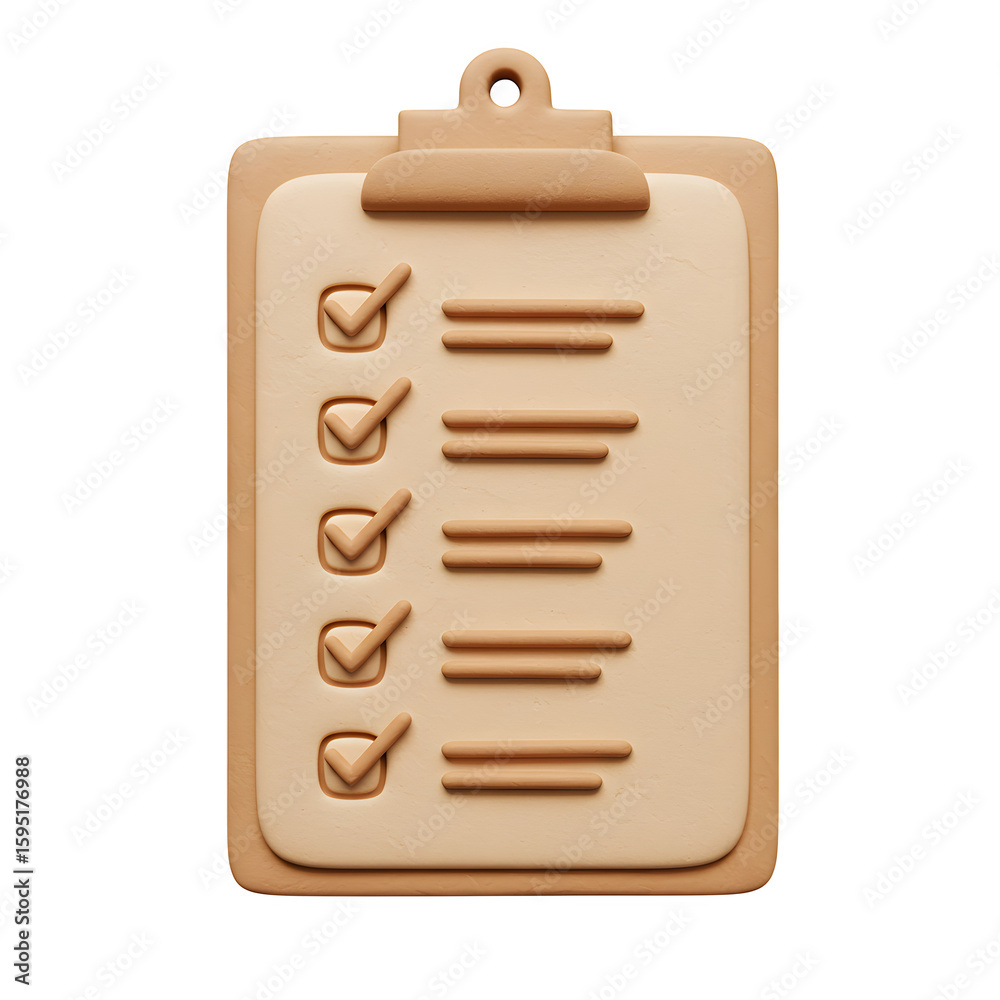 Checklist with completed tasks 3d style, isolated on transparent background
Checklist with completed tasks 3d style, isolated on transparent background