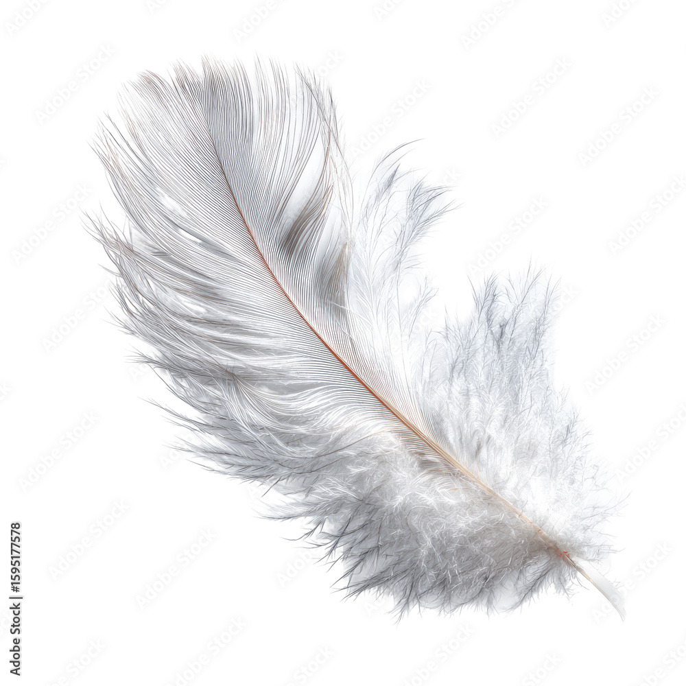 Fototapeta premium Close-up of a single white feather