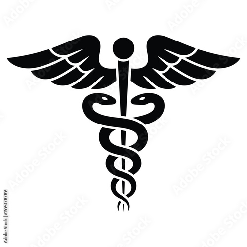 Caduceus Medical Symbol Winged Staff snakes healthcare