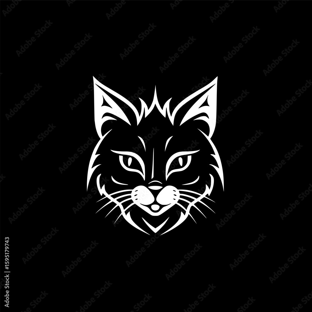 Fototapeta premium Cat | Black and White Vector illustration